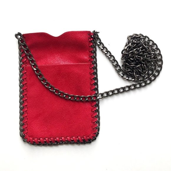 Perfect Unique Cranberry Mini Cross Body Bag Gun metal tone chain - Picture 5 of 8